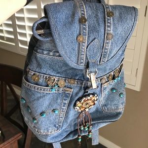 Denim Backpack Purse